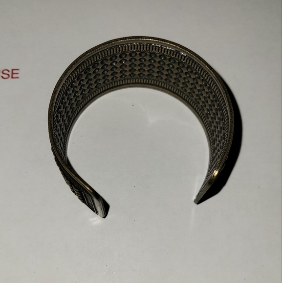 Dot Embossed Copper Cuff Bracelet - Picture 3 of 3